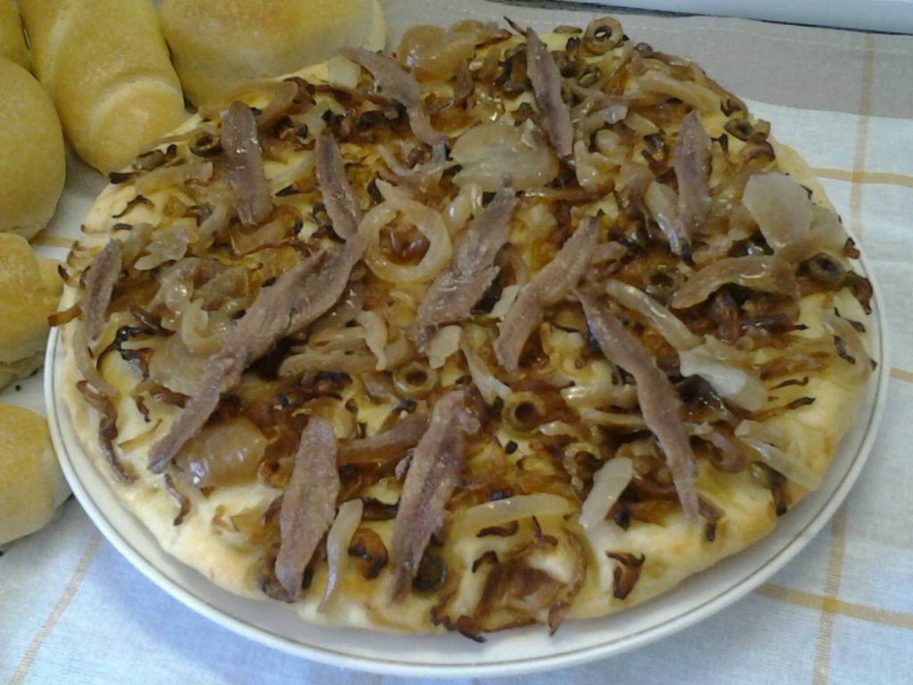 Tarte oignons anchois
