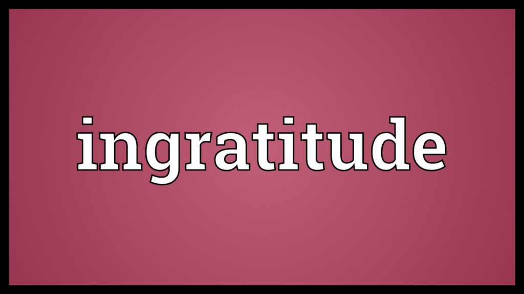Ingratitude. Tikoun Hamidot