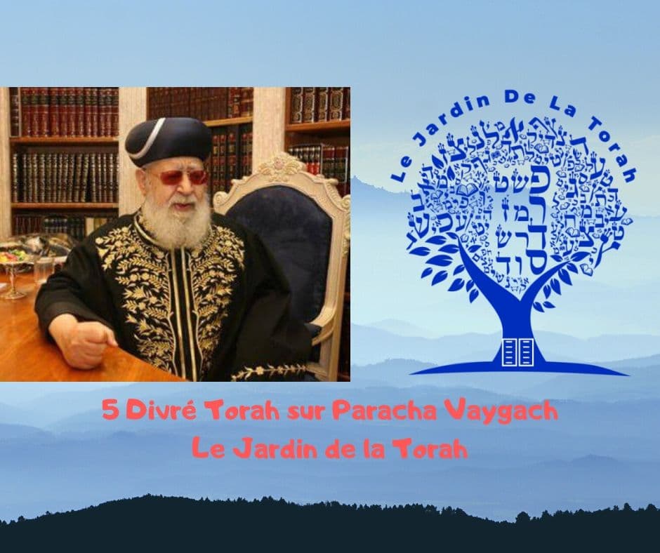 Paracha Vaygach 5 Divré Torah par Jardindelatorah