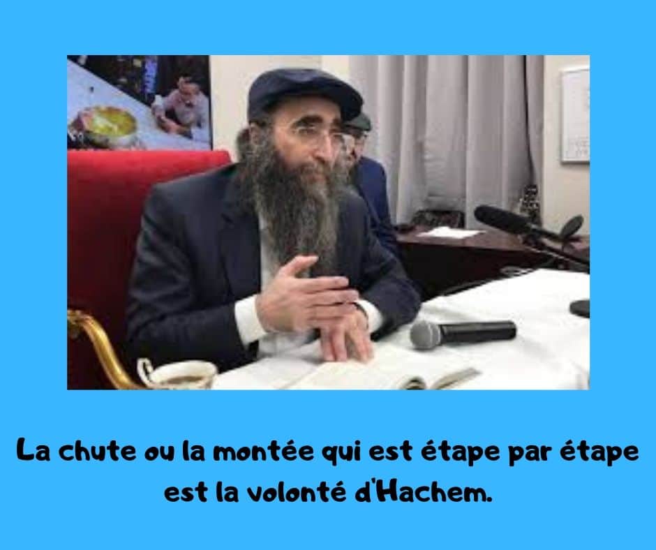 La chute ou la montée qui est étape par étape est la volonté d'Hachem.