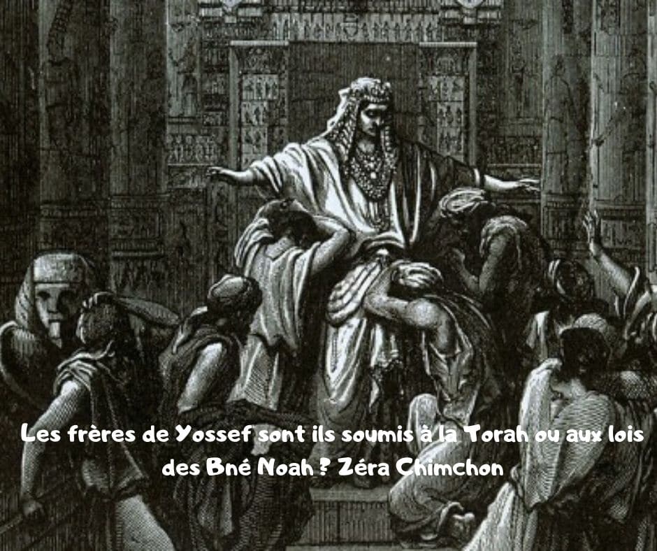 Les frères de Yossef sont ils soumis à la Torah ou aux lois des Bné Noah ?