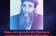 Chaque juif a une lettre de la Torah qui lui correspond - Paracha Massé