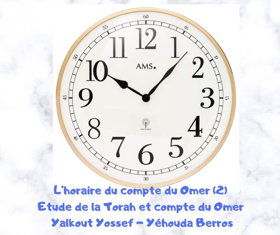 L’horaire du compte du Omer (2) Etude de la Torah et compte du Omer